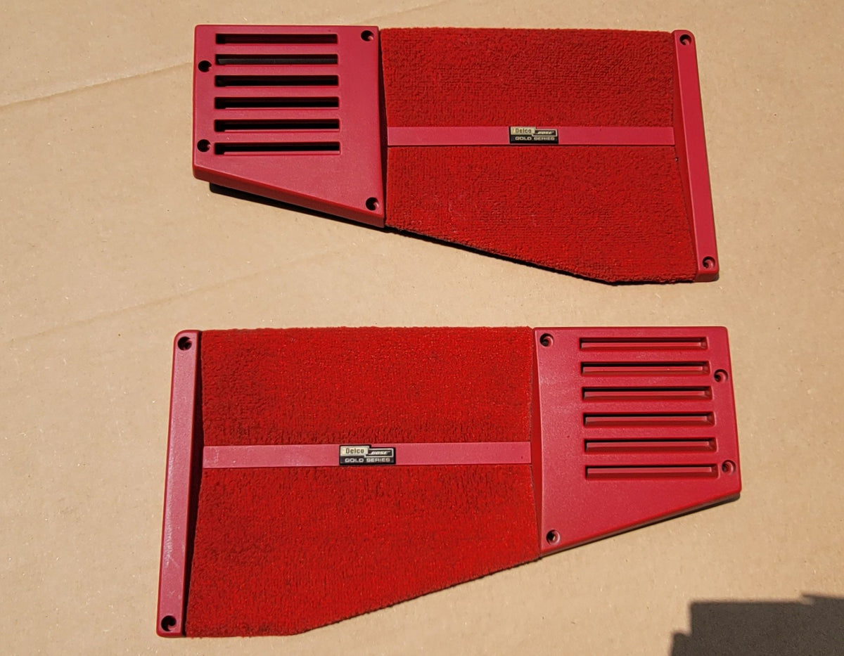 1990-1992 CORVETTE C4 44K COUPE FLAME RED BOSE REAR SPEAKER COVERS