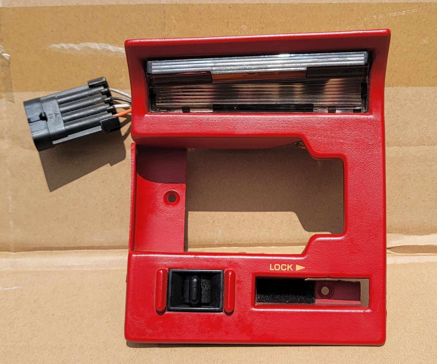 1990-1992 CORVETTE FLAME RED INTERIOR DOOR HANDLE BEZEL RH